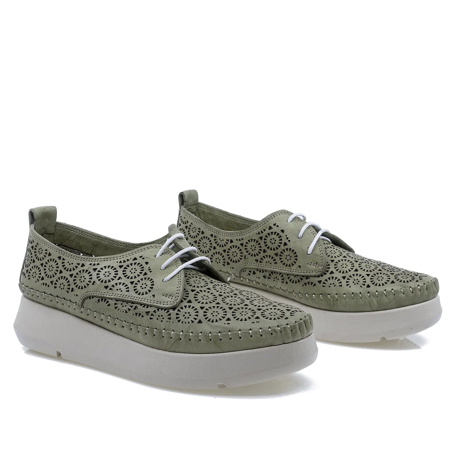 Pantofi Dama Casual Anna Viotti Piele naturala D43-53-L17 verde