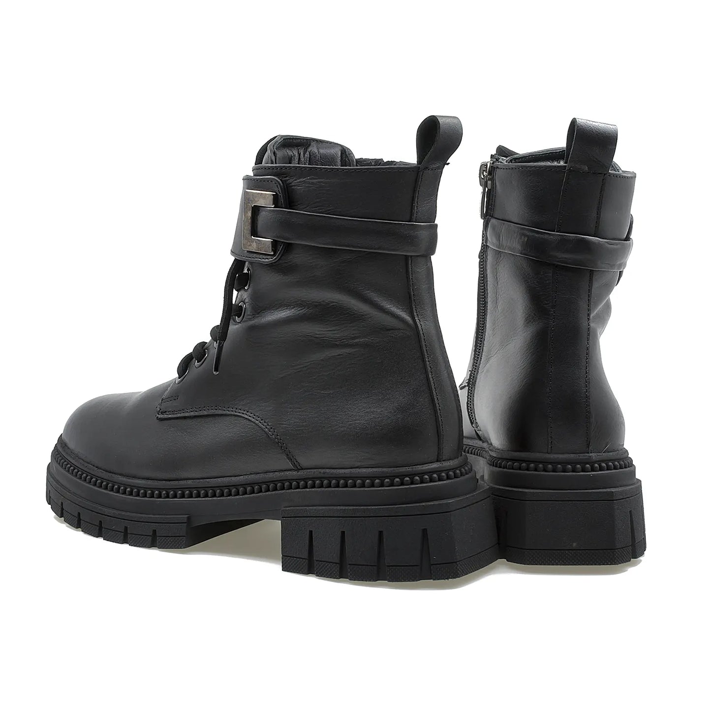 Ghete dama Anna Viotti din piele naturala D 30-124 negru-4