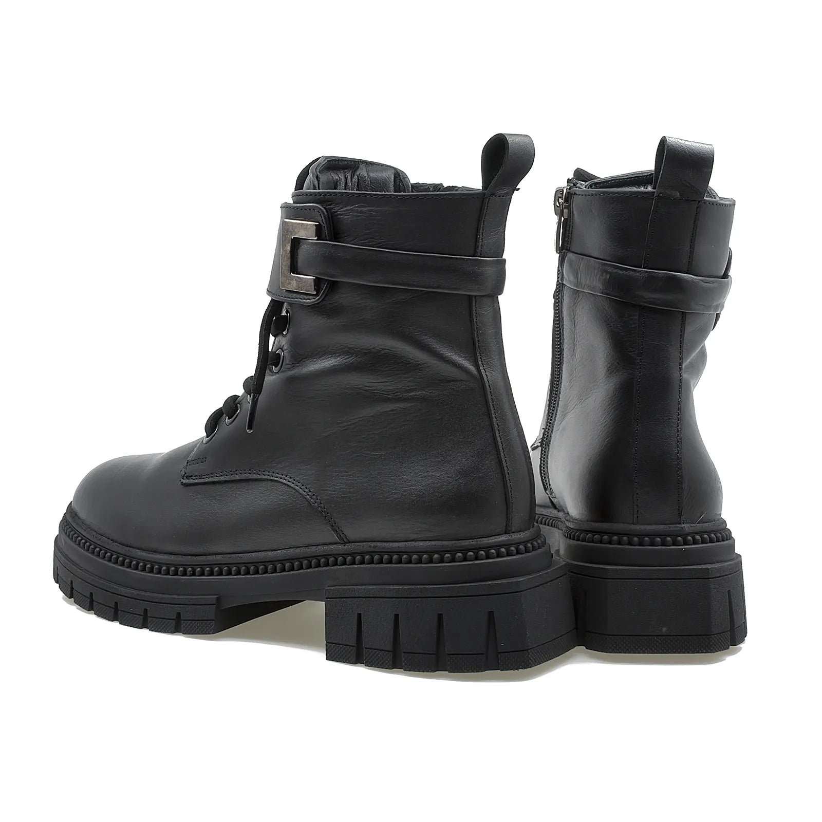 Ghete dama Anna Viotti din piele naturala D 30-124 negru-4