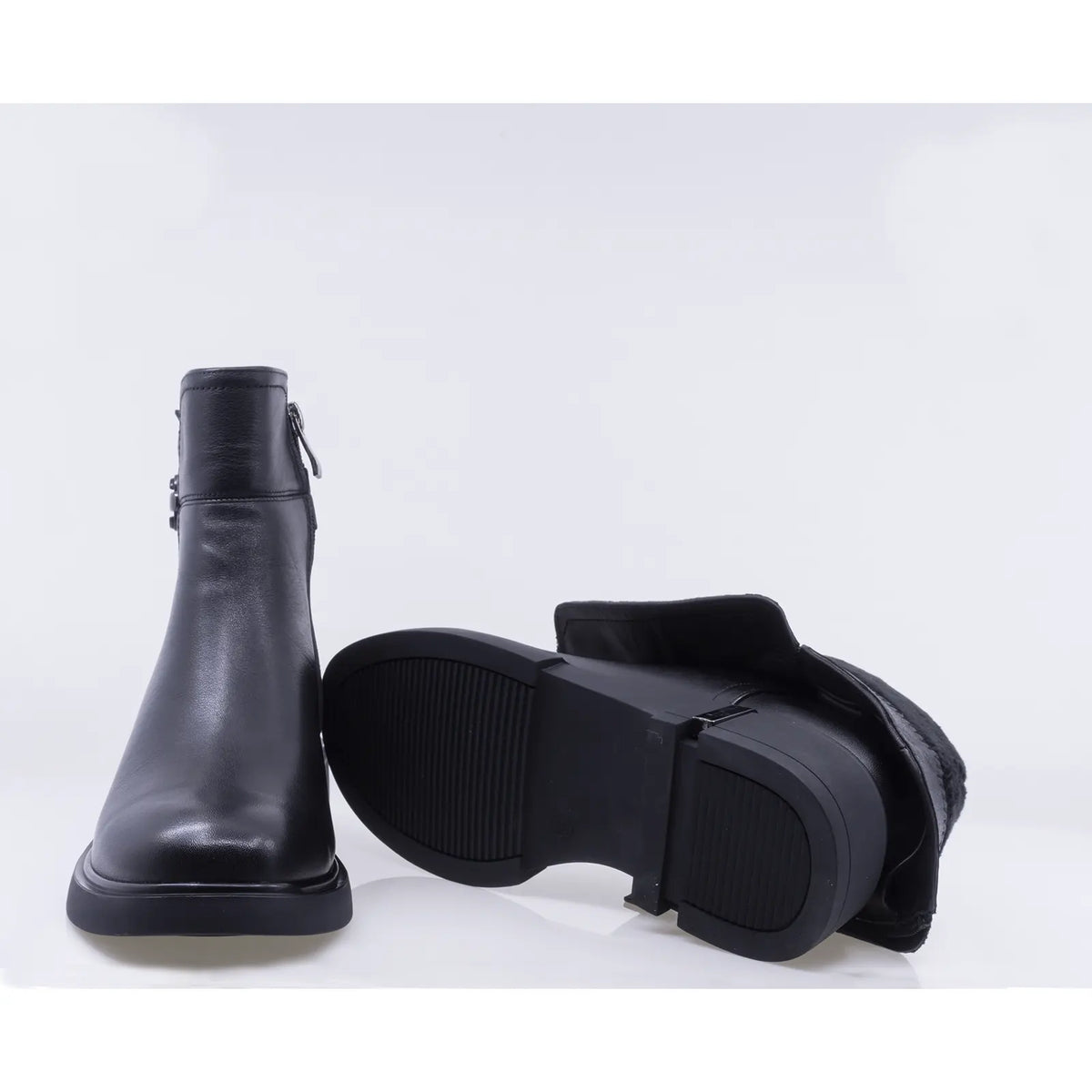 Ghete dama casual Anna Viotti piele naturala D111-26AW31-1 negre