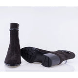 Botine dama elegante Anna Viotti piele intoarsa D123-J6-A2695-711-H802 maro