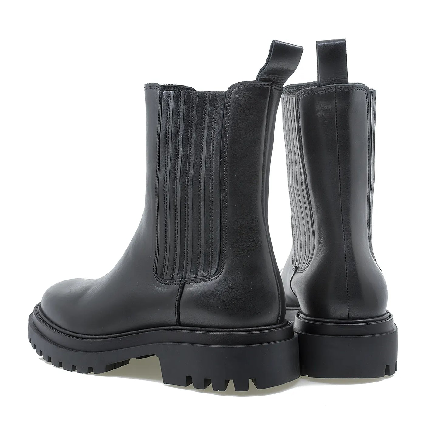 Ghete dama Anna Viotti din piele naturala D15-1082 negru-4