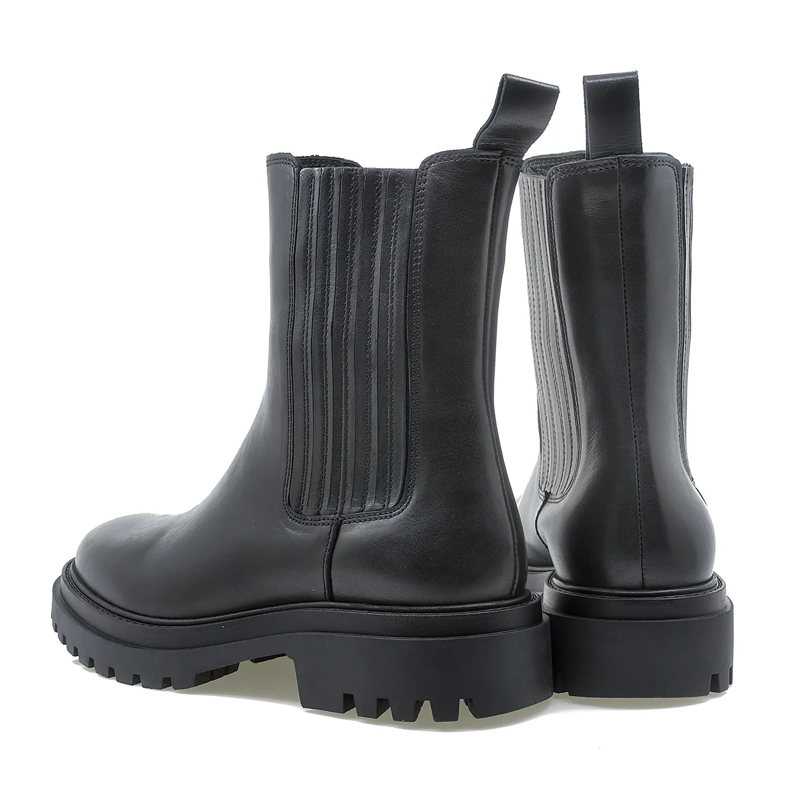 Ghete dama Anna Viotti din piele naturala D15-1082 negru-4