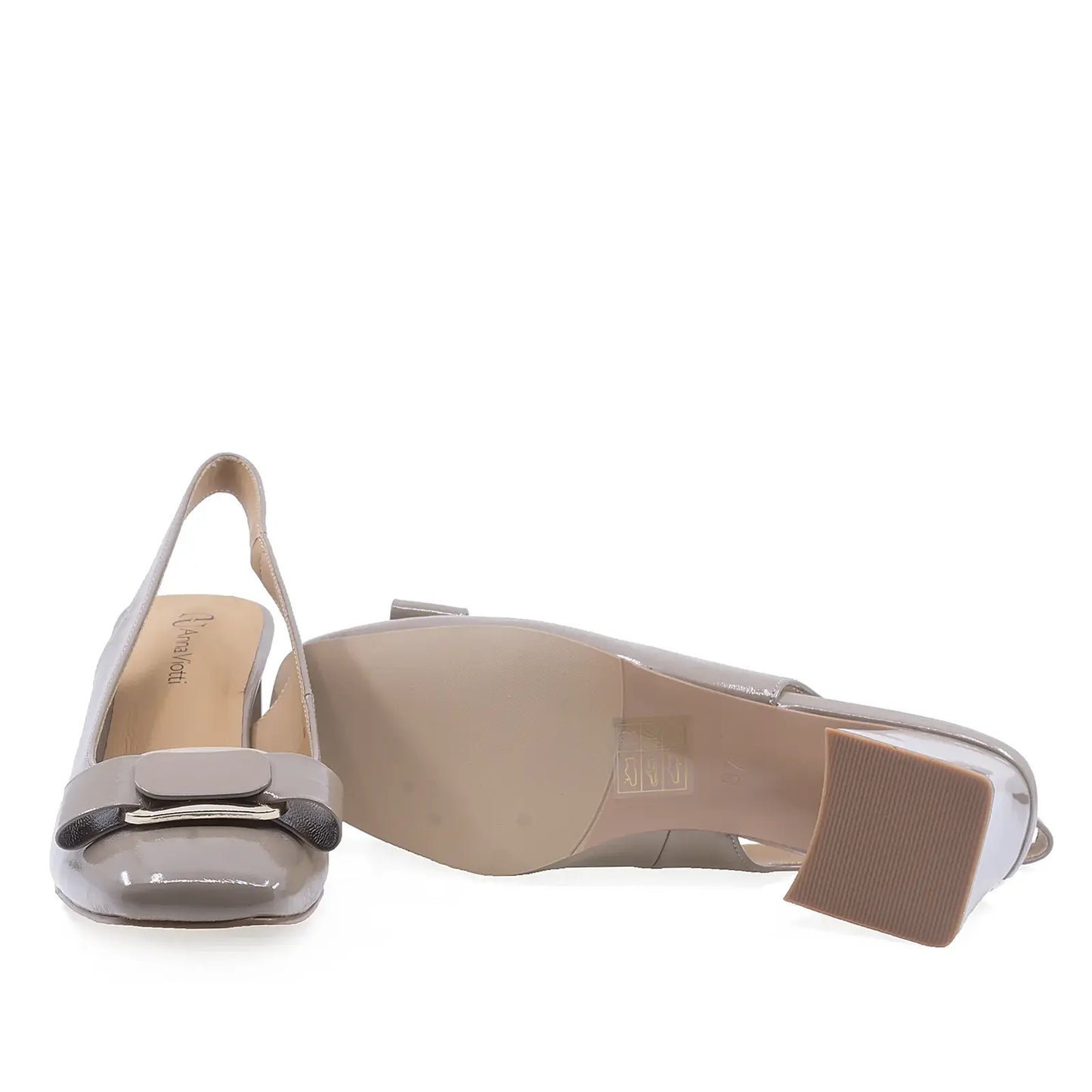 Pantofi dama eleganti Anna Viotti piele lacuita D105-5533-161 bej