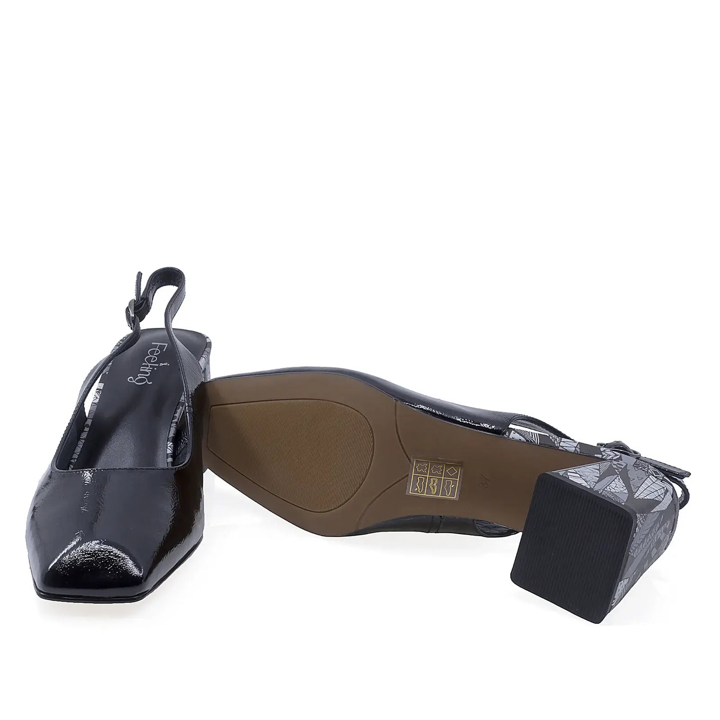 Pantofi dama eleganti Feeling piele lacuita D26-513-02 negru