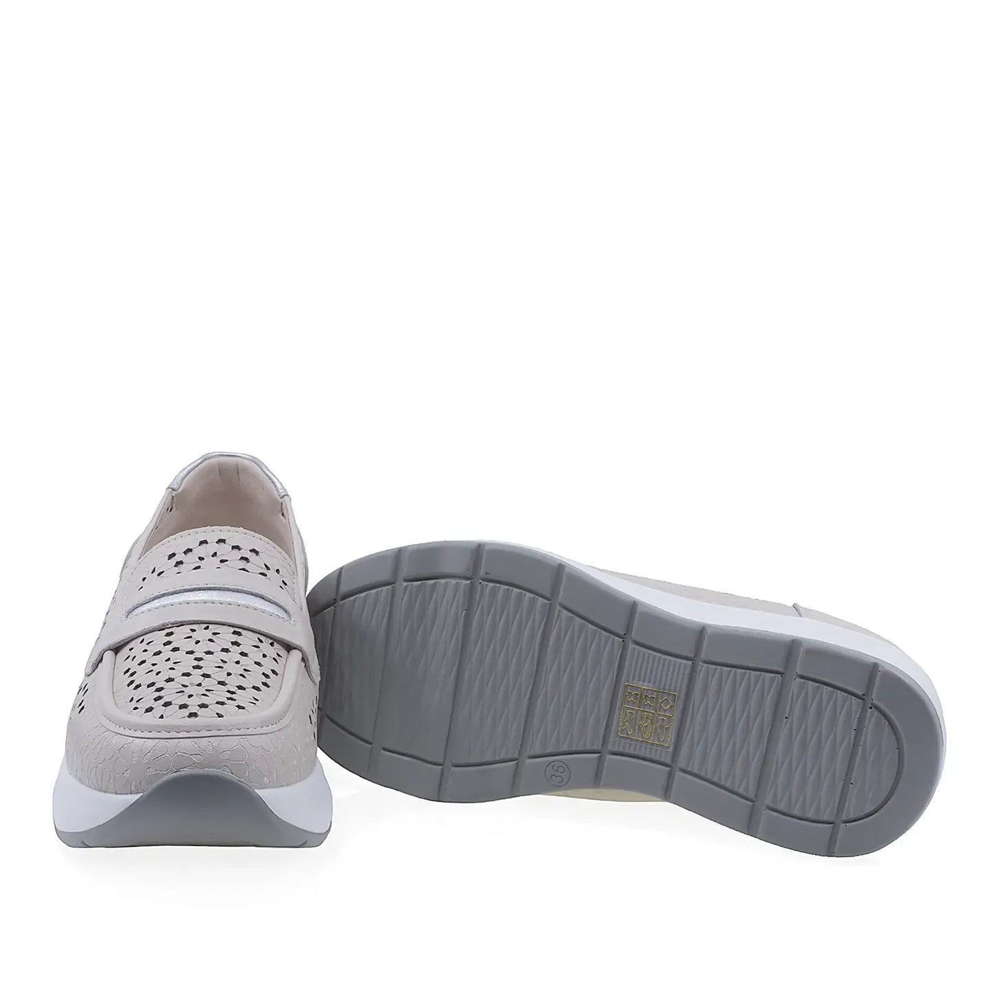 Pantofi dama casual Anna Viotti piele naturla D111-85111 gri