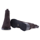 Botine dama elegante Anna Viotti piele intoarsa D106-25102-F3102DK maro