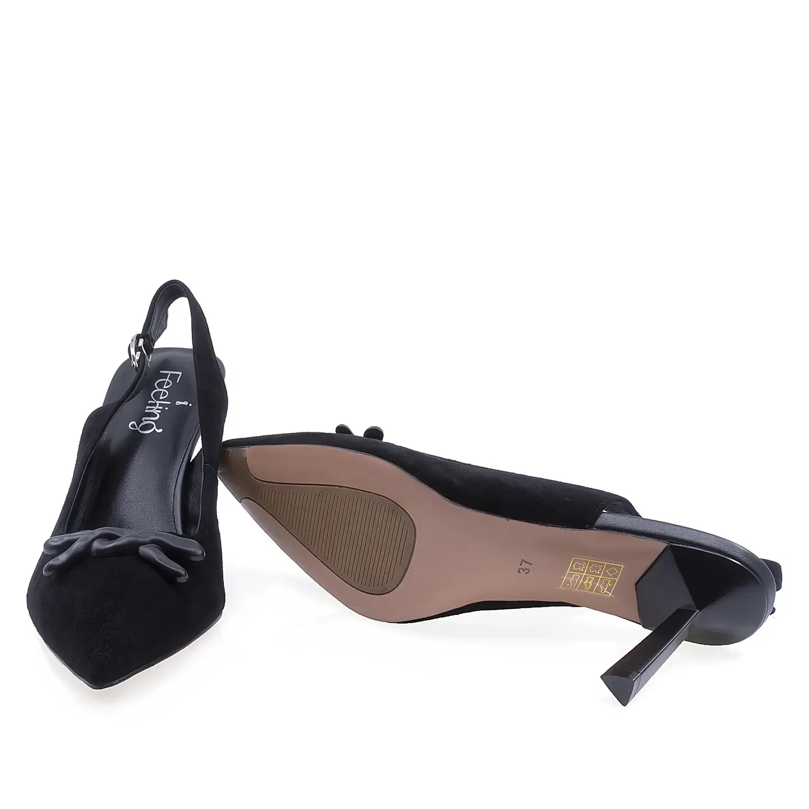 Pantofi dama eleganti Feeling piele intoarsa D47-8328 negru