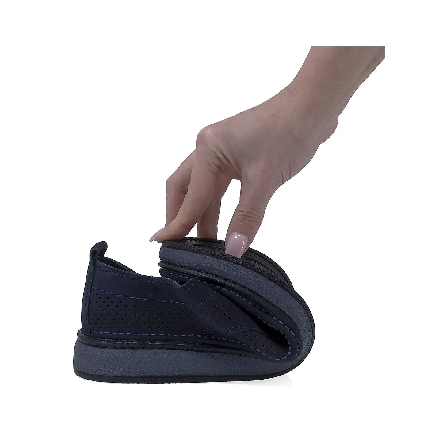 Pantofi barbati casual Goretti piele nabuc B69-321 bleumarin