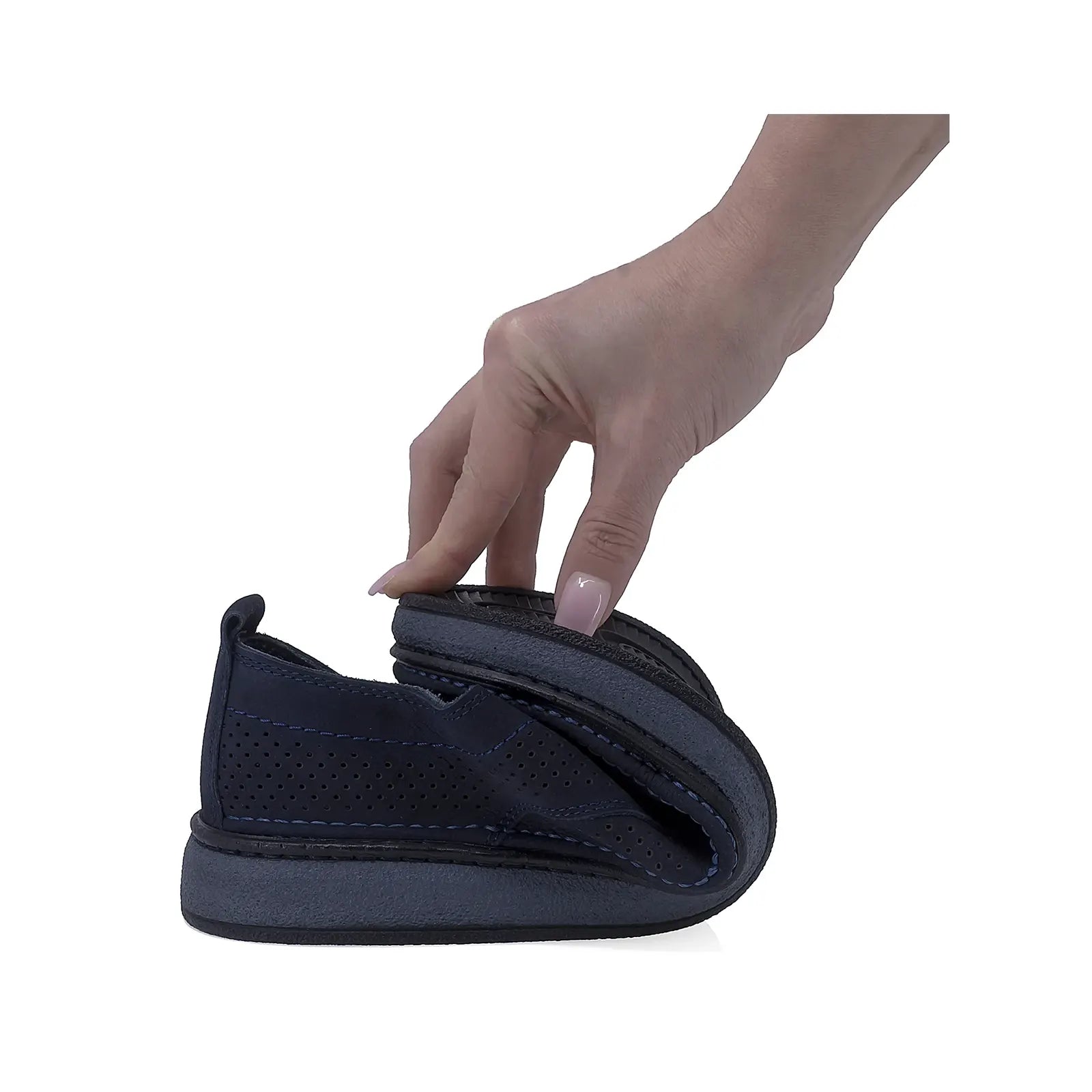 Pantofi barbati casual Goretti piele nabuc B69-321 bleumarin