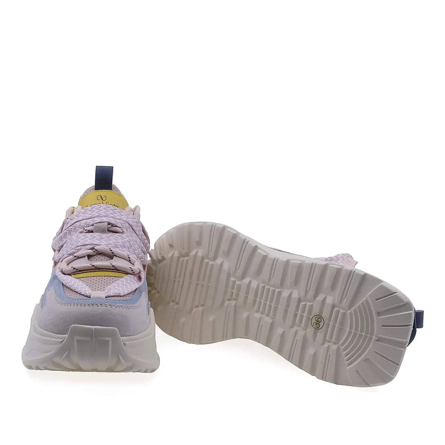 Pantofi dama sport Anna Viotti piele intoarsa D106-1 roz/multi