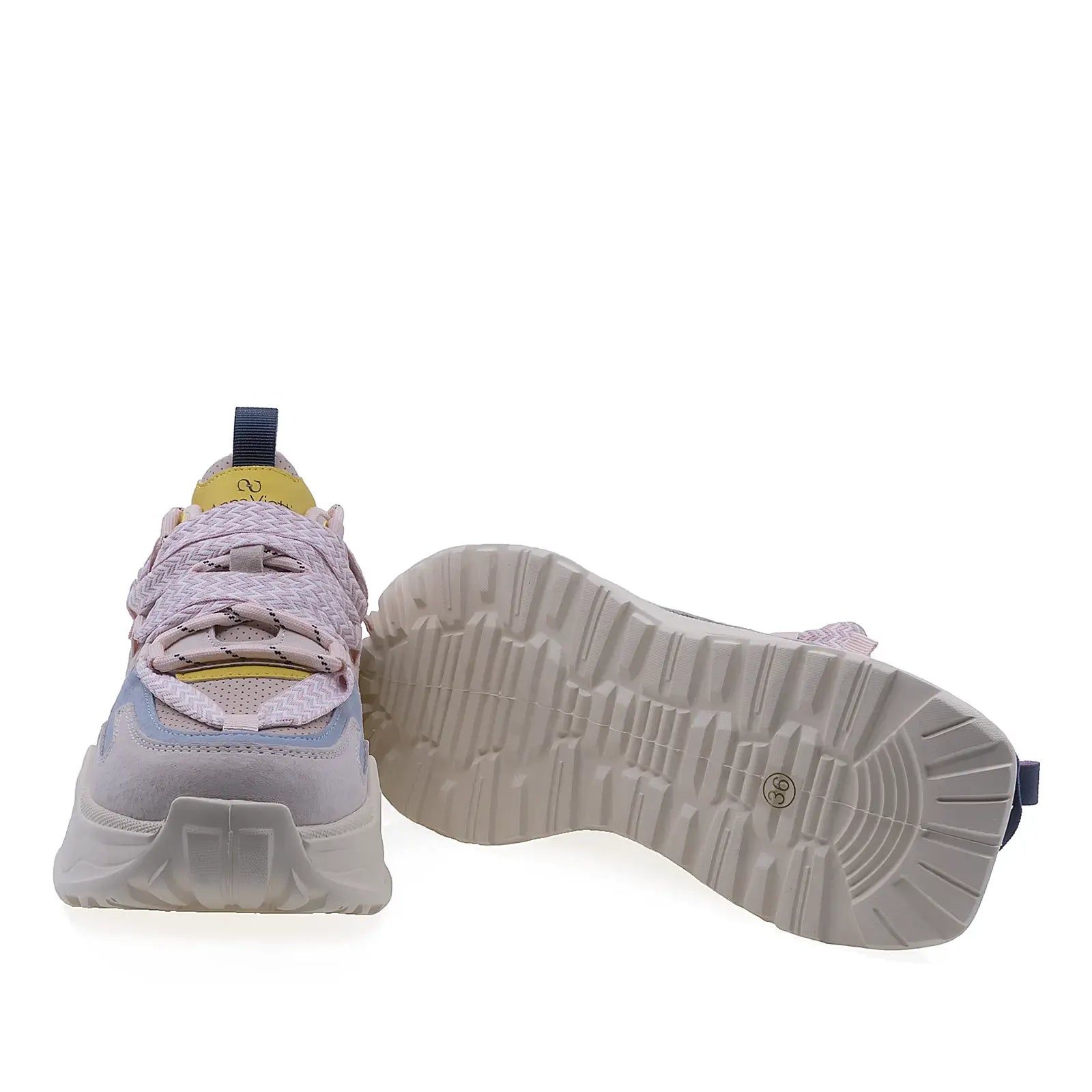 Pantofi dama sport Anna Viotti piele intoarsa D106-1 roz/multi