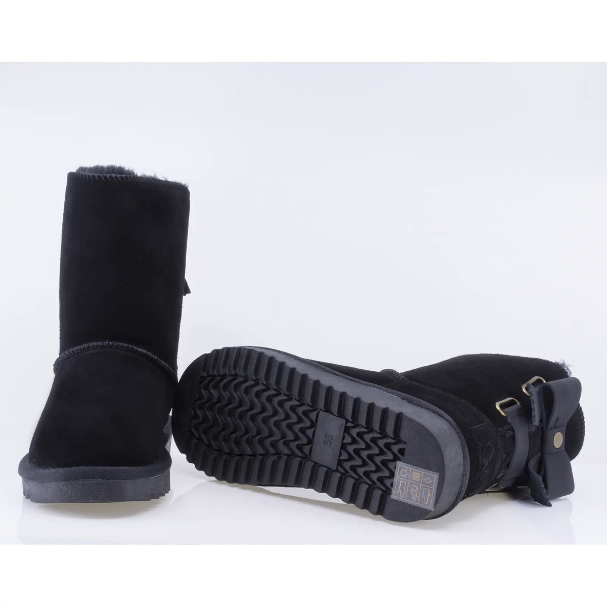 Ghete Dama Casual Anna Viotti Piele Intoarsa D121-DS5254 negre