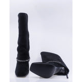 Cizme dama elegante Anna Viotti piele intoarsa D123-M1917Y-X166R-1 negre