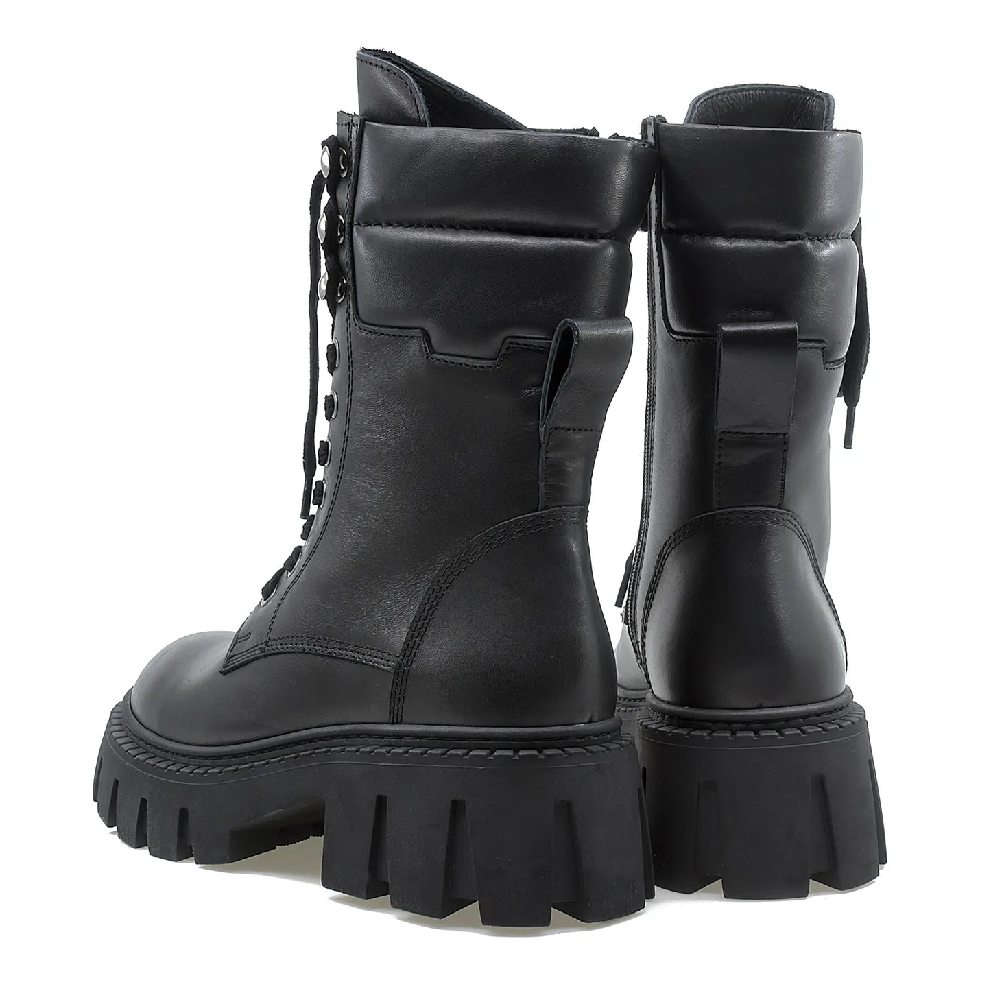 Ghete dama Anna Viotti din piele naturala D15-2044 negru-4