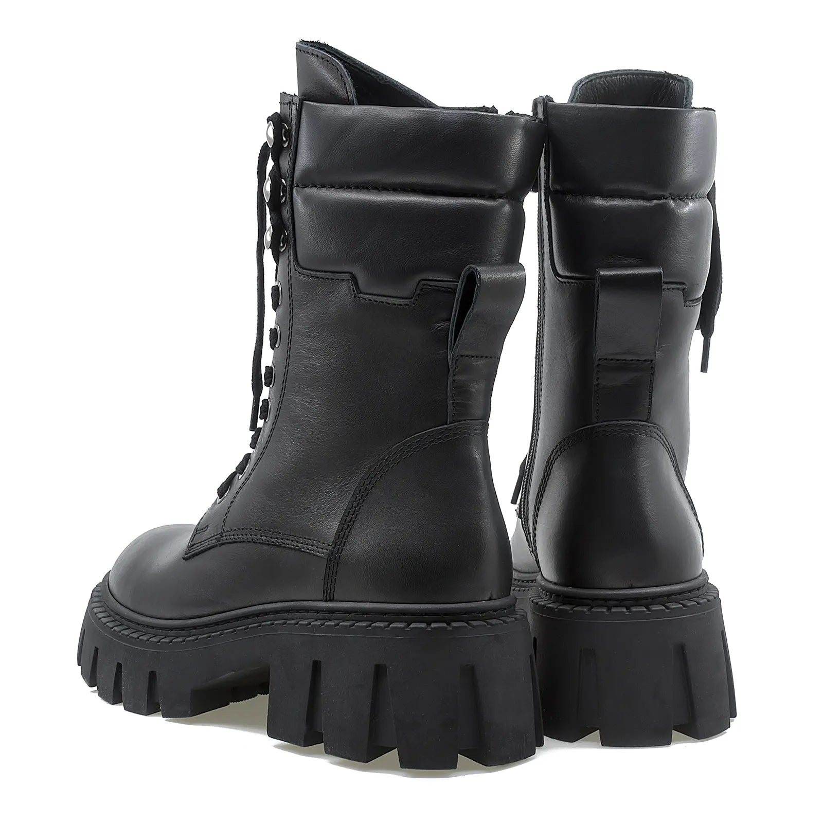 Ghete dama Anna Viotti din piele naturala D15-2044 negru-4