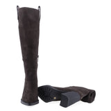 Cizme dama elegante Anna Viotti piele intoarsa D122-P113-236 maro