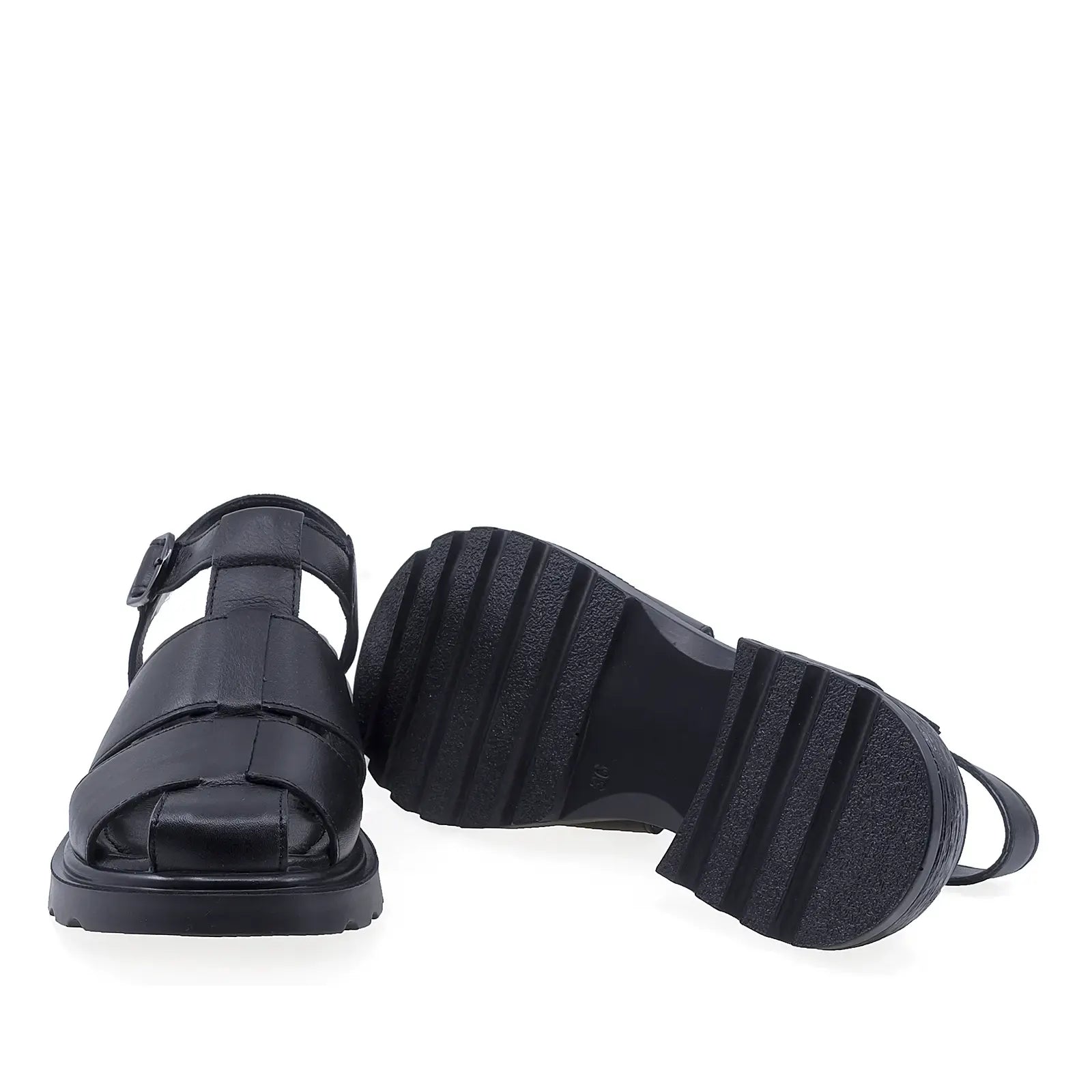 Sandale dama casual Anna Viotti piele naturala D22-S494 negre
