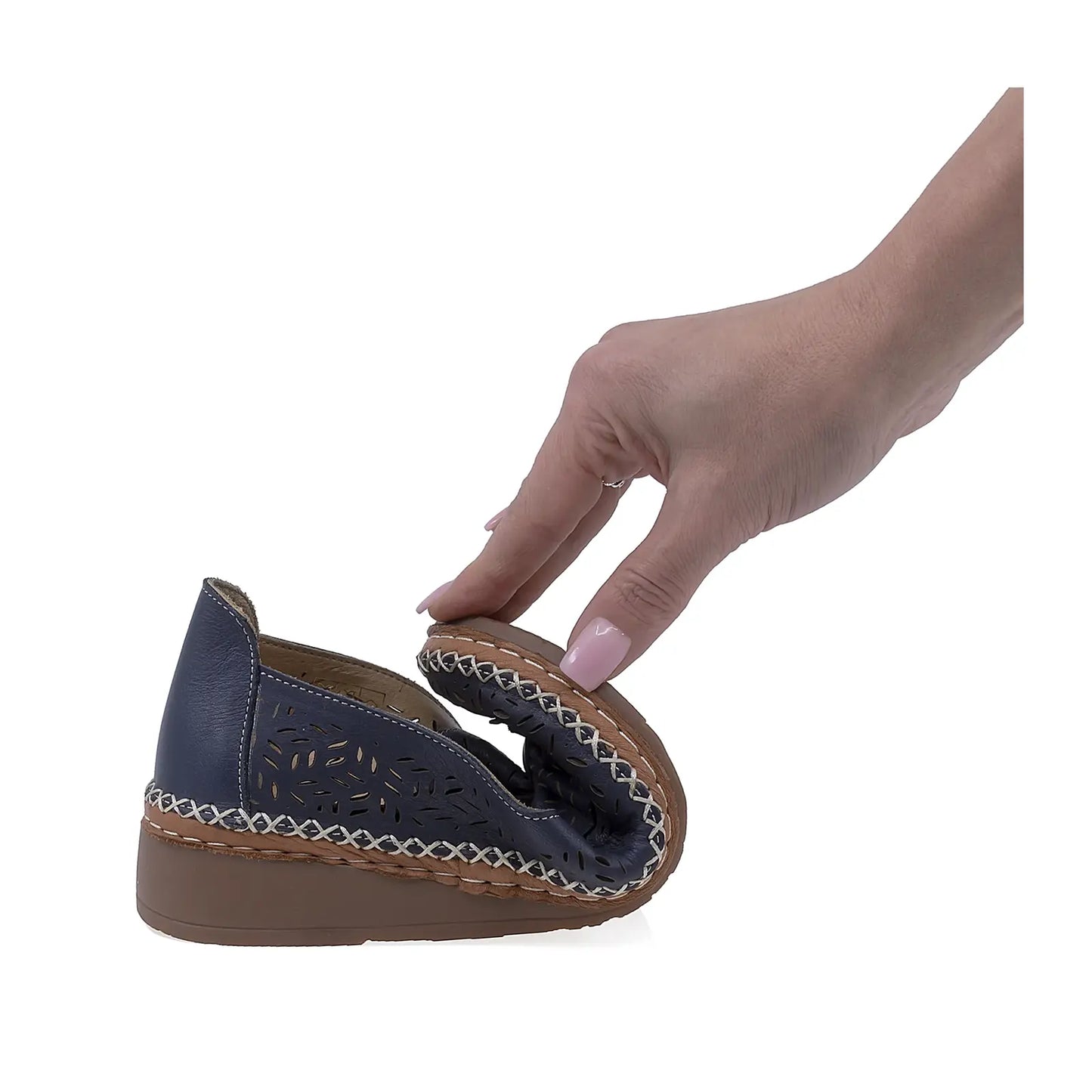 Pantofi Dama Casual Anna Viotti Piele naturala D27-04158 bleumarin
