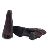 Botine dama elegante Anna Viotti piele intoarsa D106-25423-F3568 maro