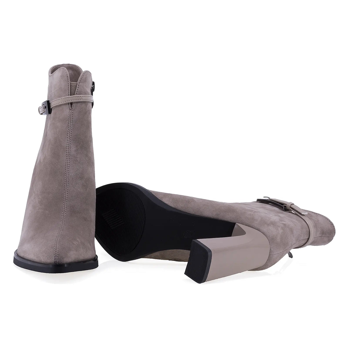 Botine dama elegante Anna Viotti piele intoarsa D106-F10569-A846-8 vizon