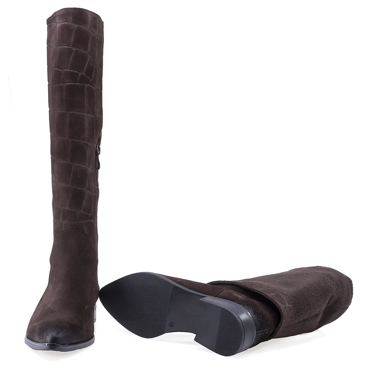 Cizme dama casual Kordel piele nabuc D3202 cioco