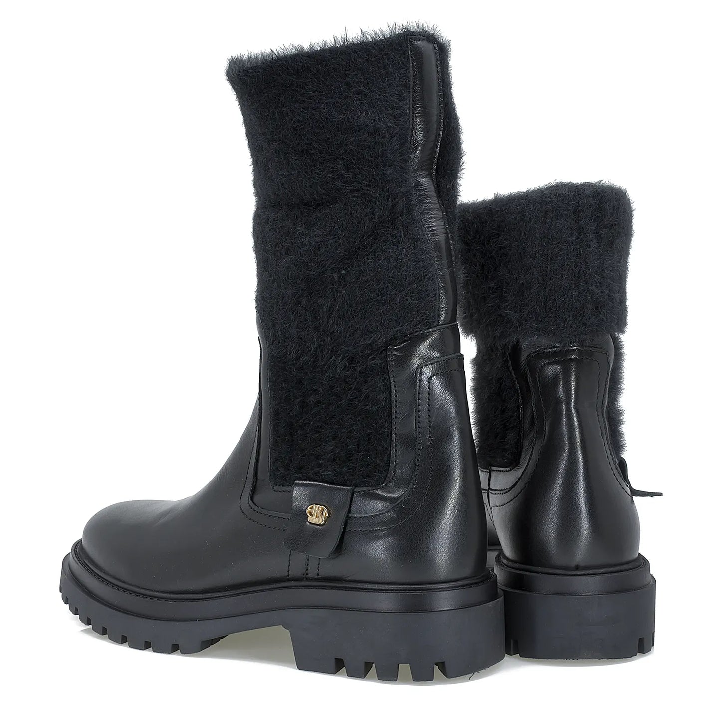 Ghete dama Anna Viotti din piele naturala D 15-1074 negru-4