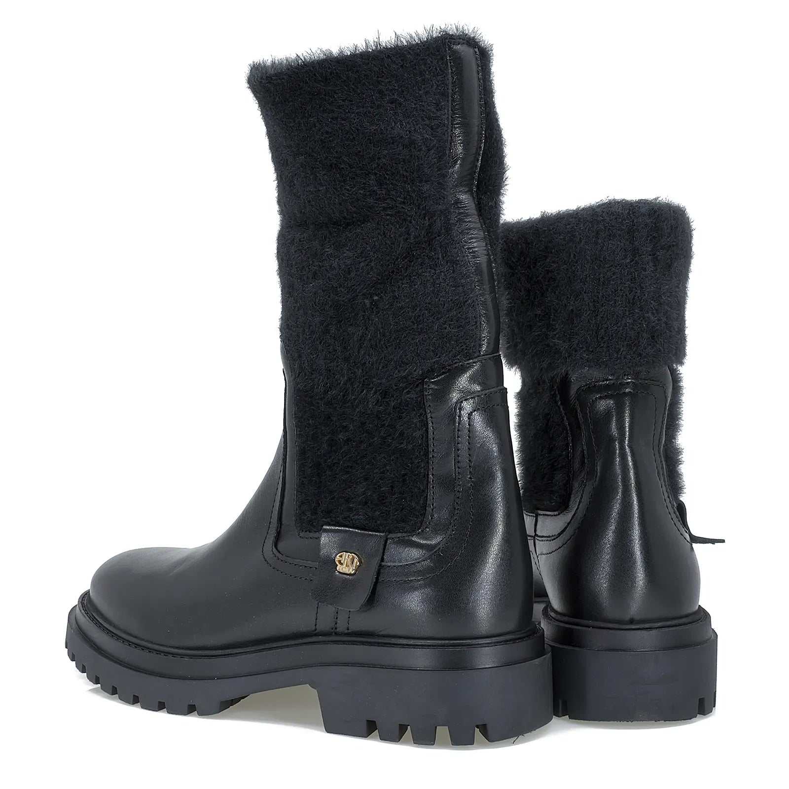 Ghete dama Anna Viotti din piele naturala D 15-1074 negru-4