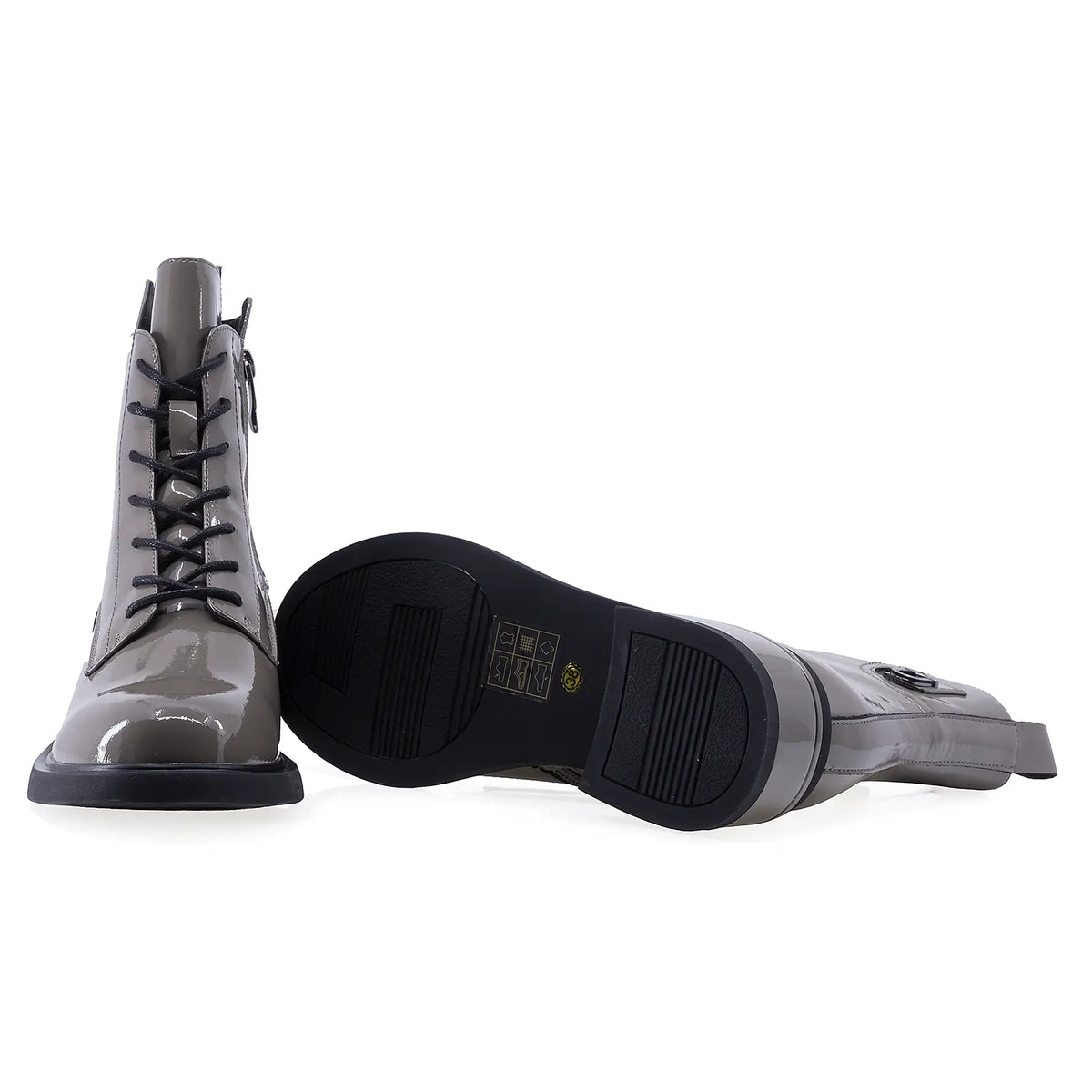 Ghete dama casual Anna Viotti piele lacuita D105-5238R-B563-NT-16 kaki