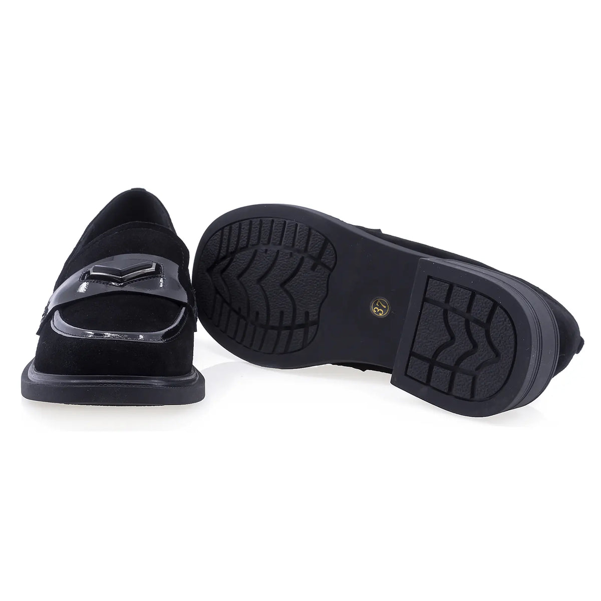 Pantofi dama casual Anna Viotti piele intoarsa D112-GAW2516 negri