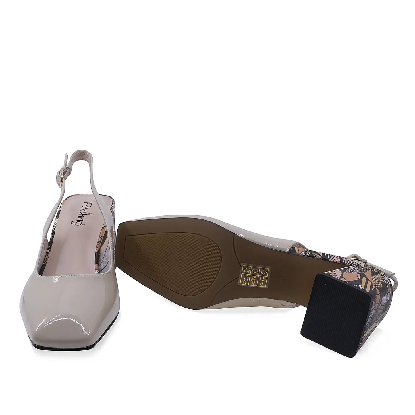 Pantofi dama eleganti Feeling piele lacuita D26-513-01 bej