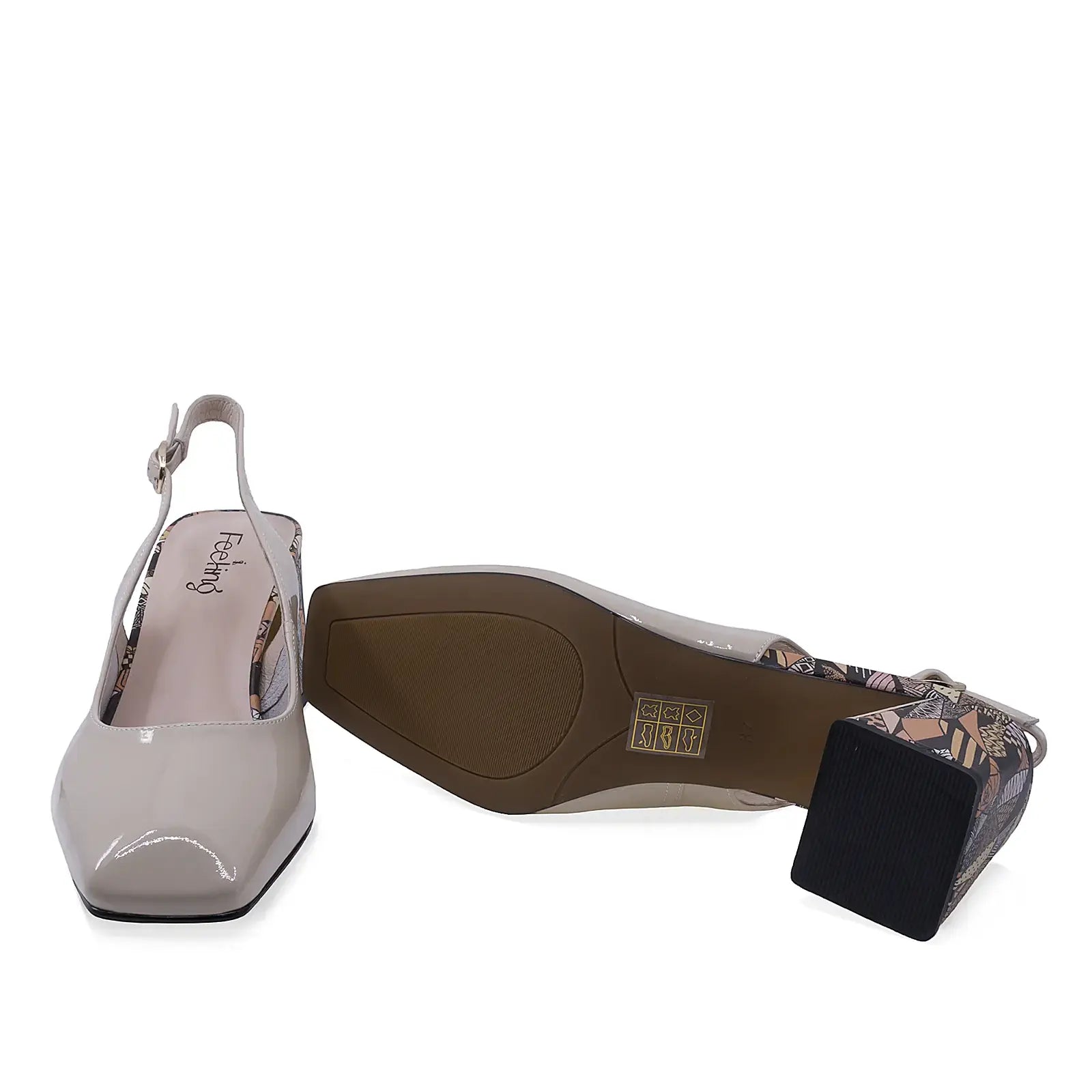 Pantofi dama eleganti Feeling piele lacuita D26-513-01 bej