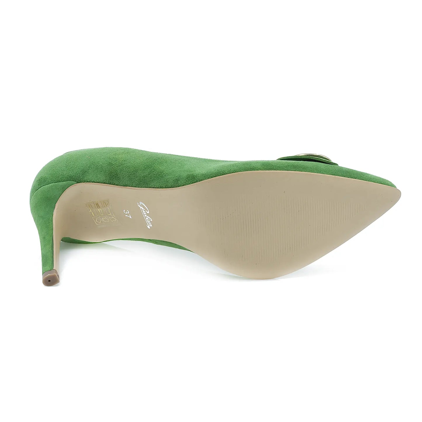 Pantofi dama Guban din piele intorsa D 1454 verde-4