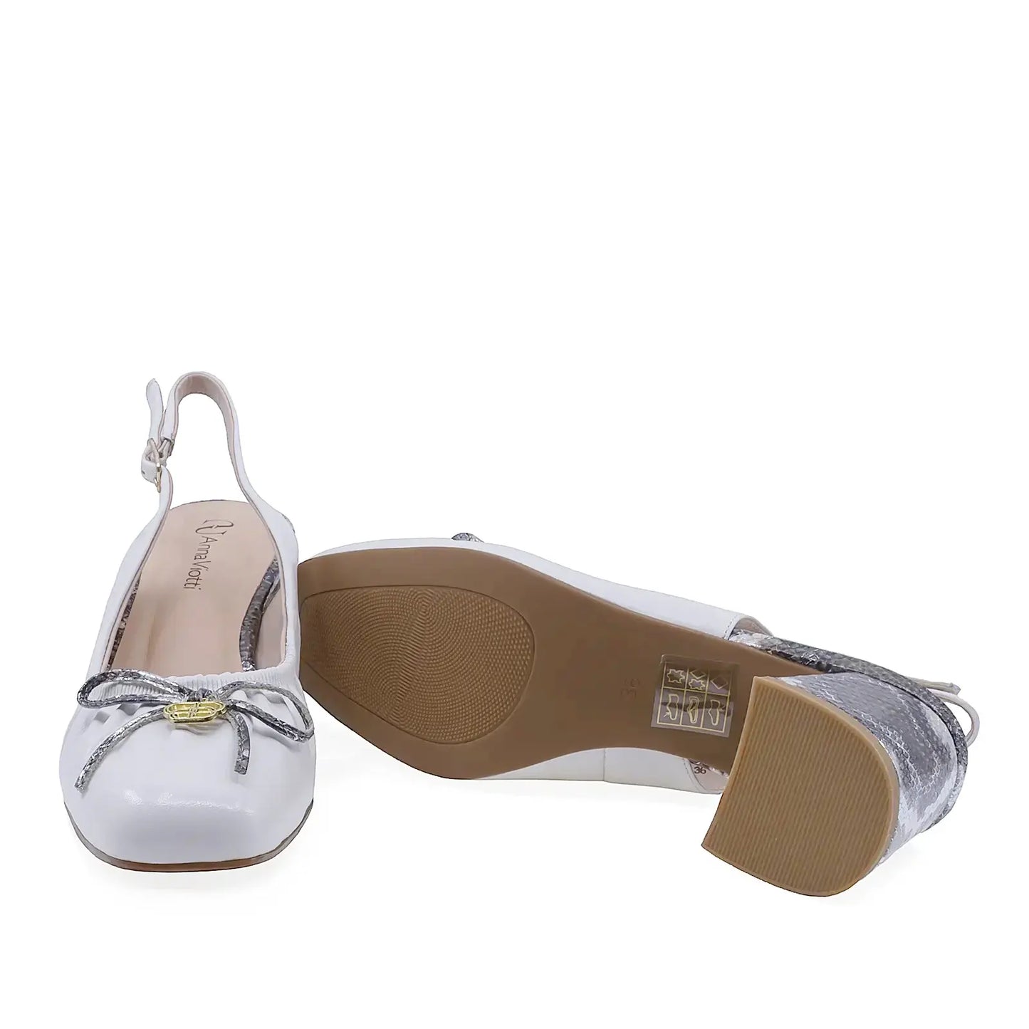 Pantofi dama eleganti Anna Viotti piele naturala, 6358P-A16-Z811-YT25, albi