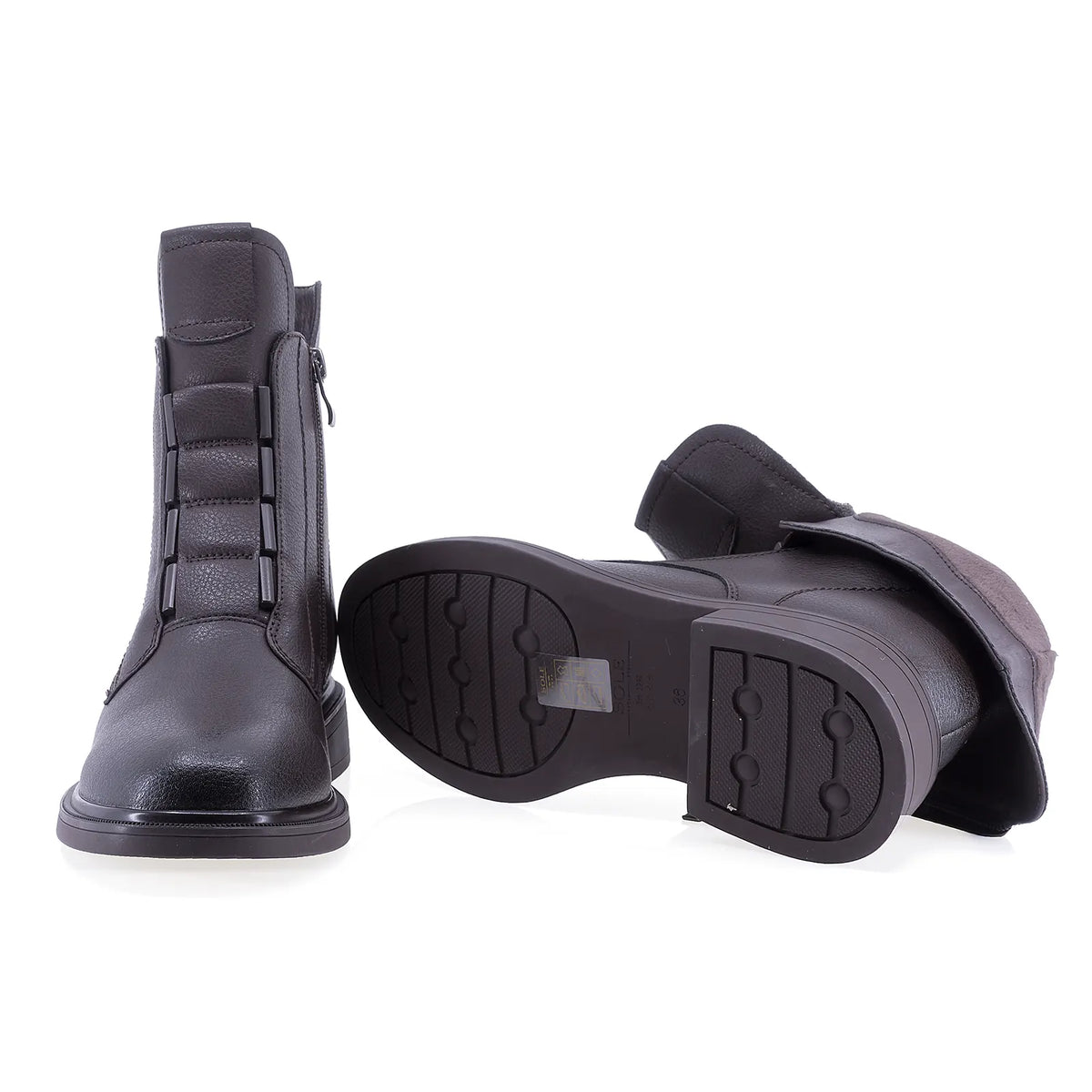 Ghete dama casual Sole piele naturala 02 maro
