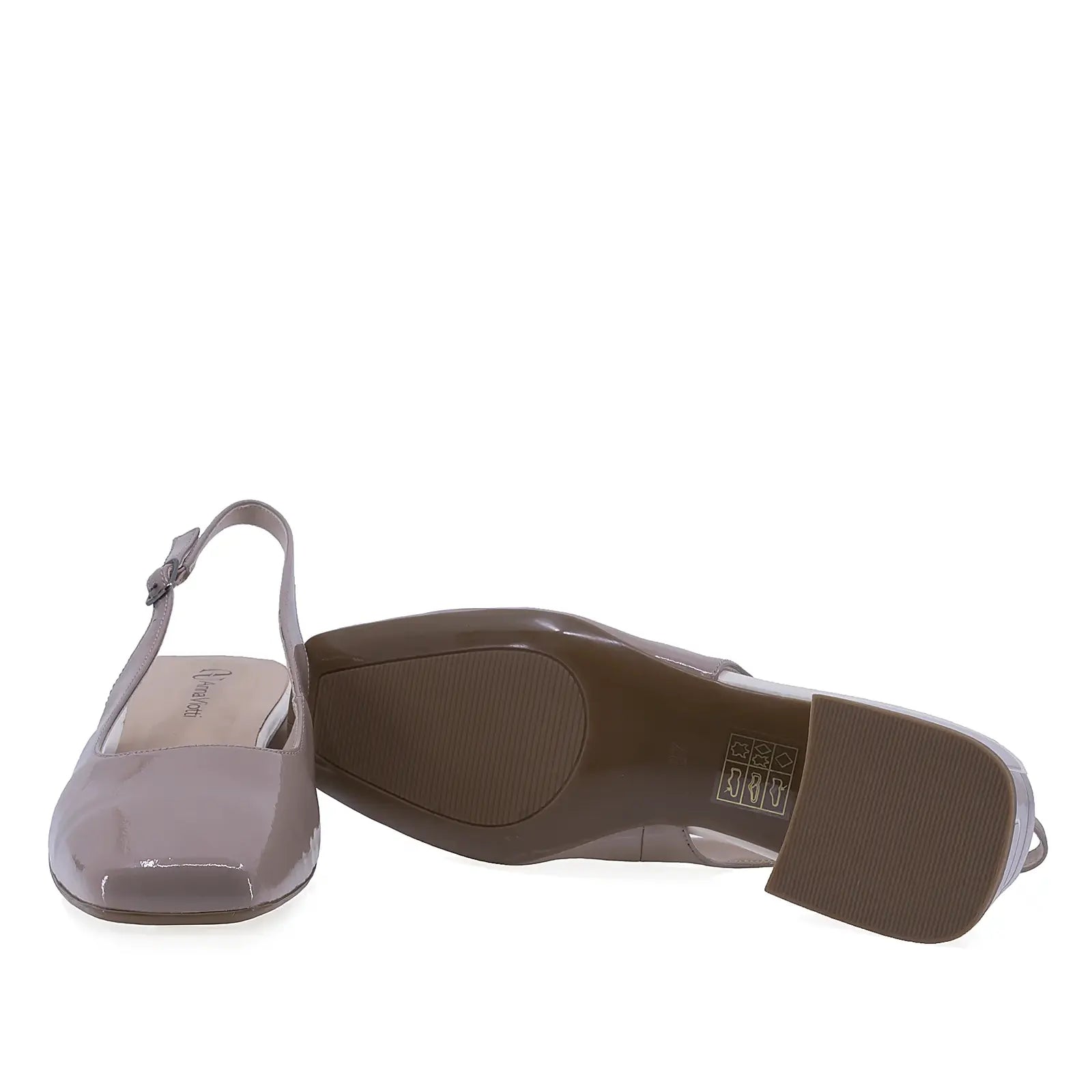 Pantofi dama eleganti Anna Viotti piele lacuita D105-6210P-J300-YT19 cafe