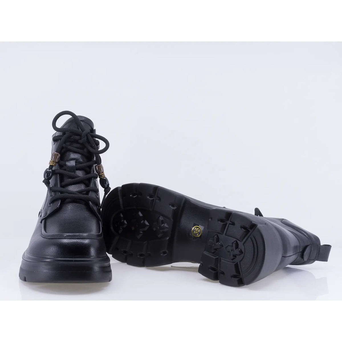 Ghete dama casual Anna Viotti piele naturala D111-5E13150-1 negre