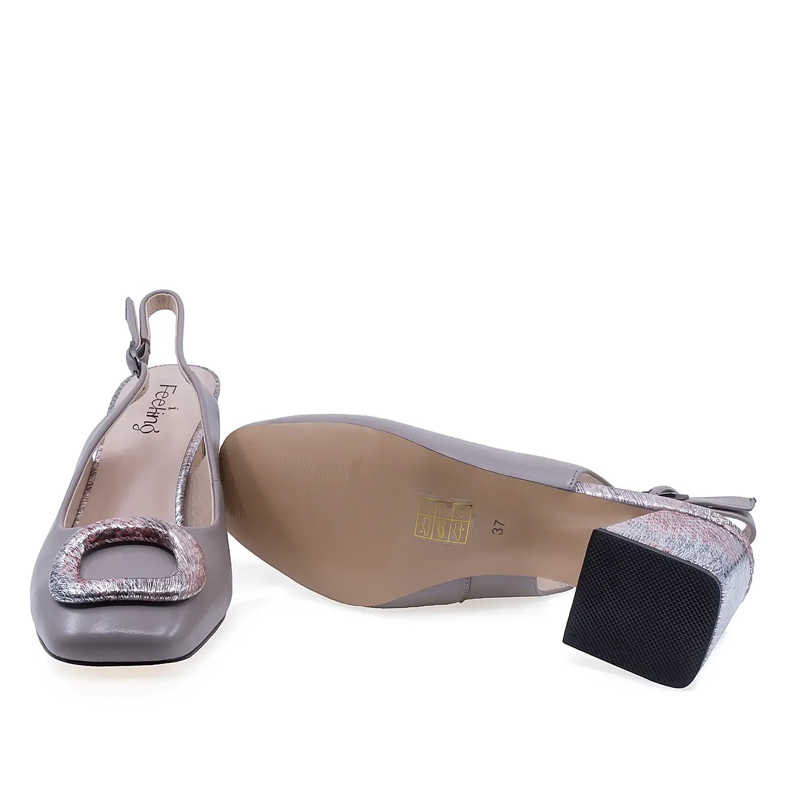 Pantofi dama eleganti Feeling pielenaturala D26-572-01 gri