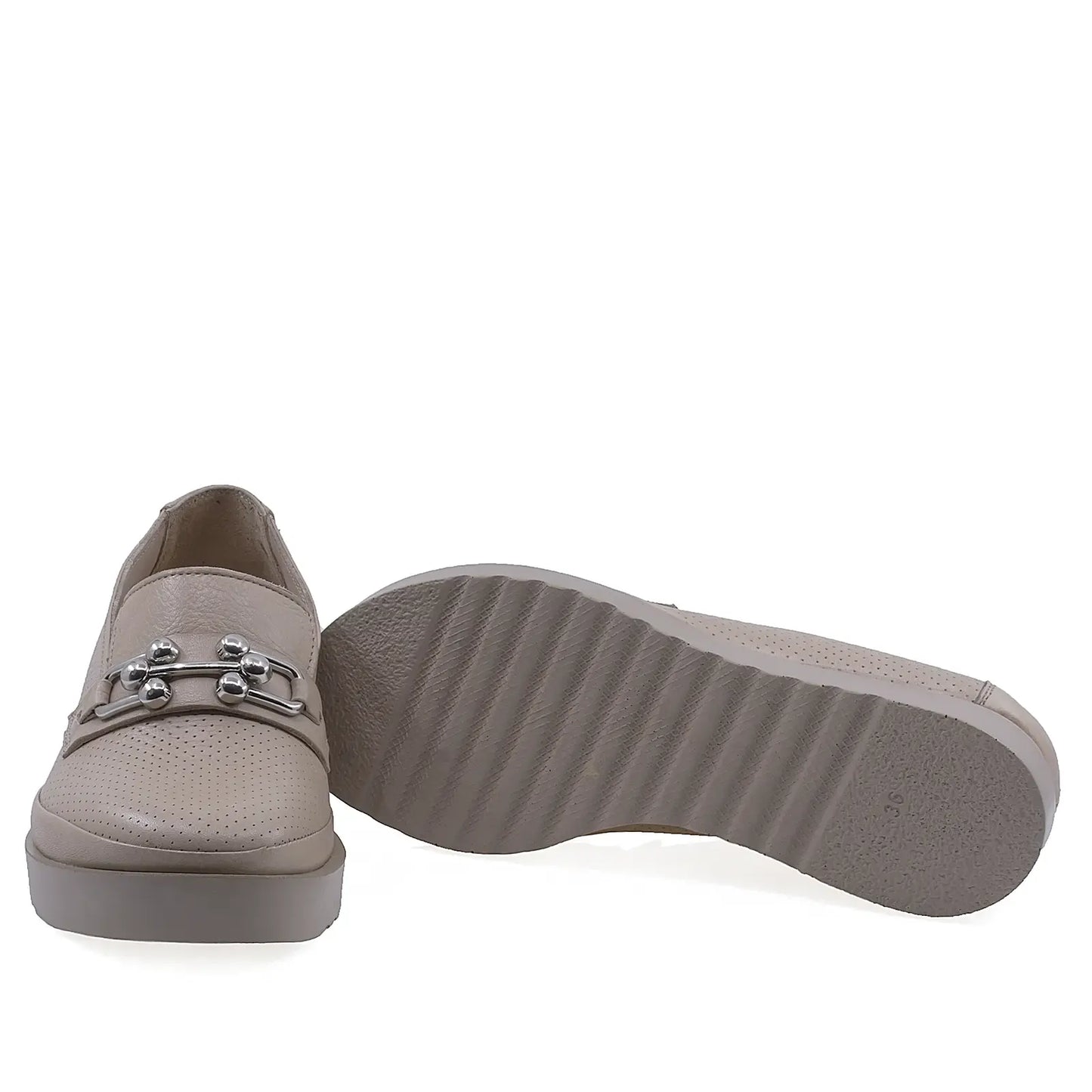 Pantofi Dama Casual Anna Viotti Piele naturala D22-S444 bej