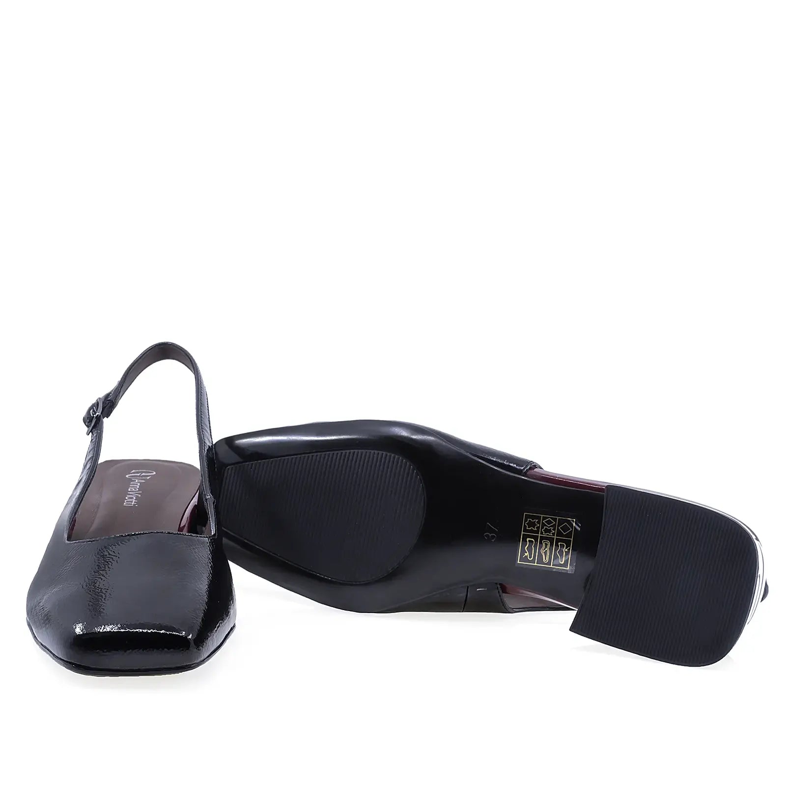 Pantofi dama eleganti Anna Viotti piele lacuita D105-6210P-J300-YT02 negru