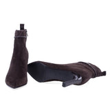Botine dama elegante Anna Viotti piele intoarsa D106-7Y77-RH2245P-HSB-DK maro