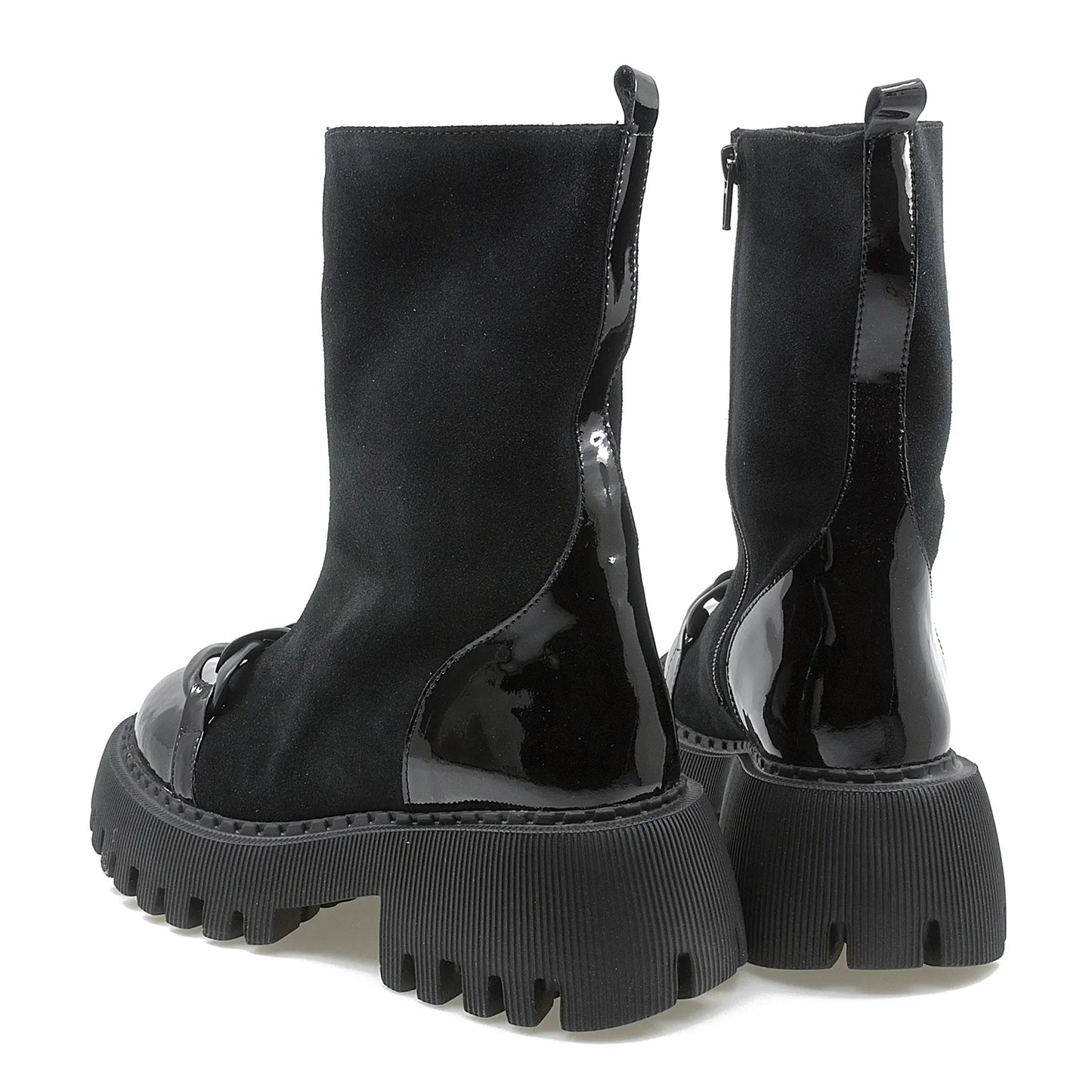 Ghete dama Anna Viotti din piele intoarsa D44-4406 negru-4