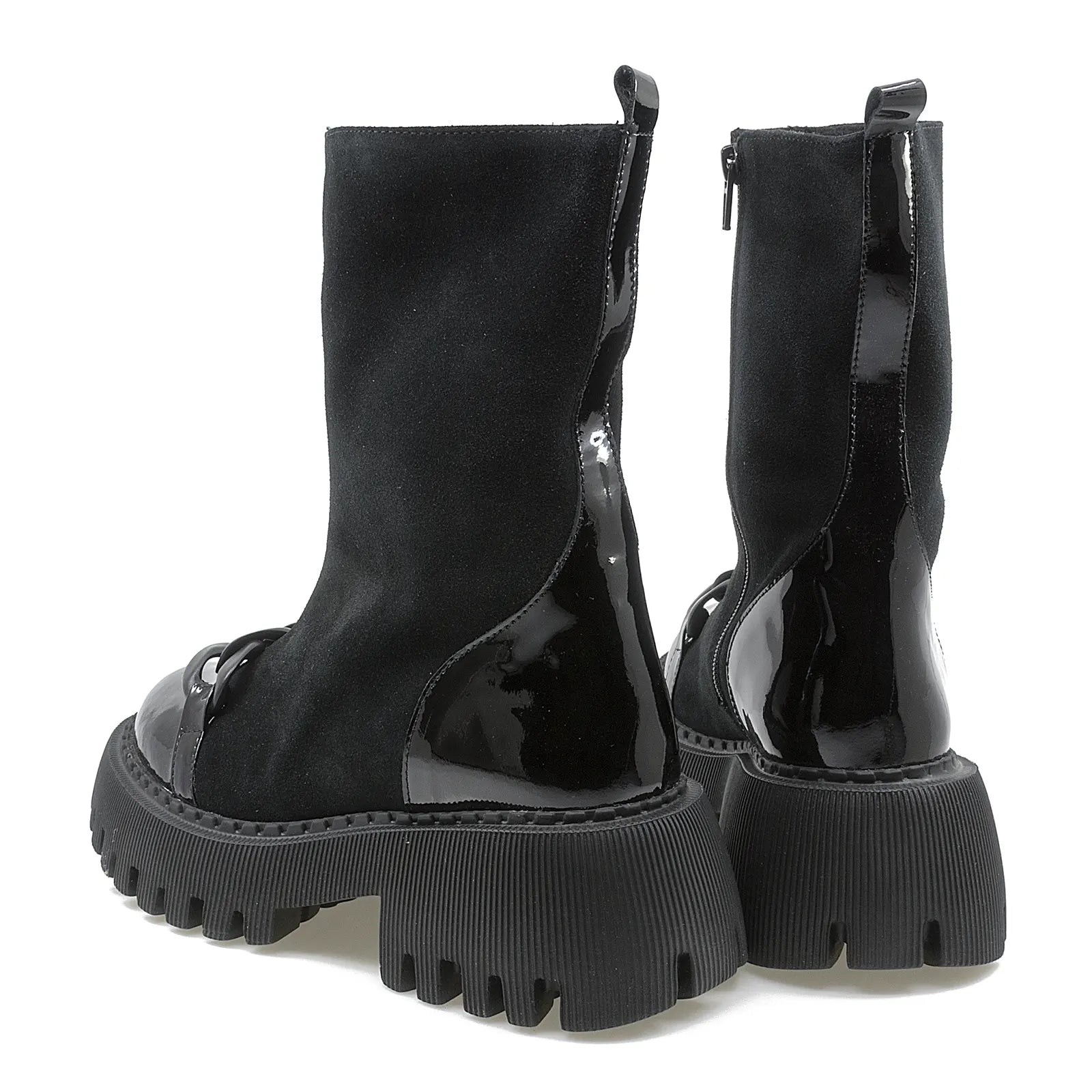 Ghete dama Anna Viotti din piele intoarsa D44-4406 negru-4