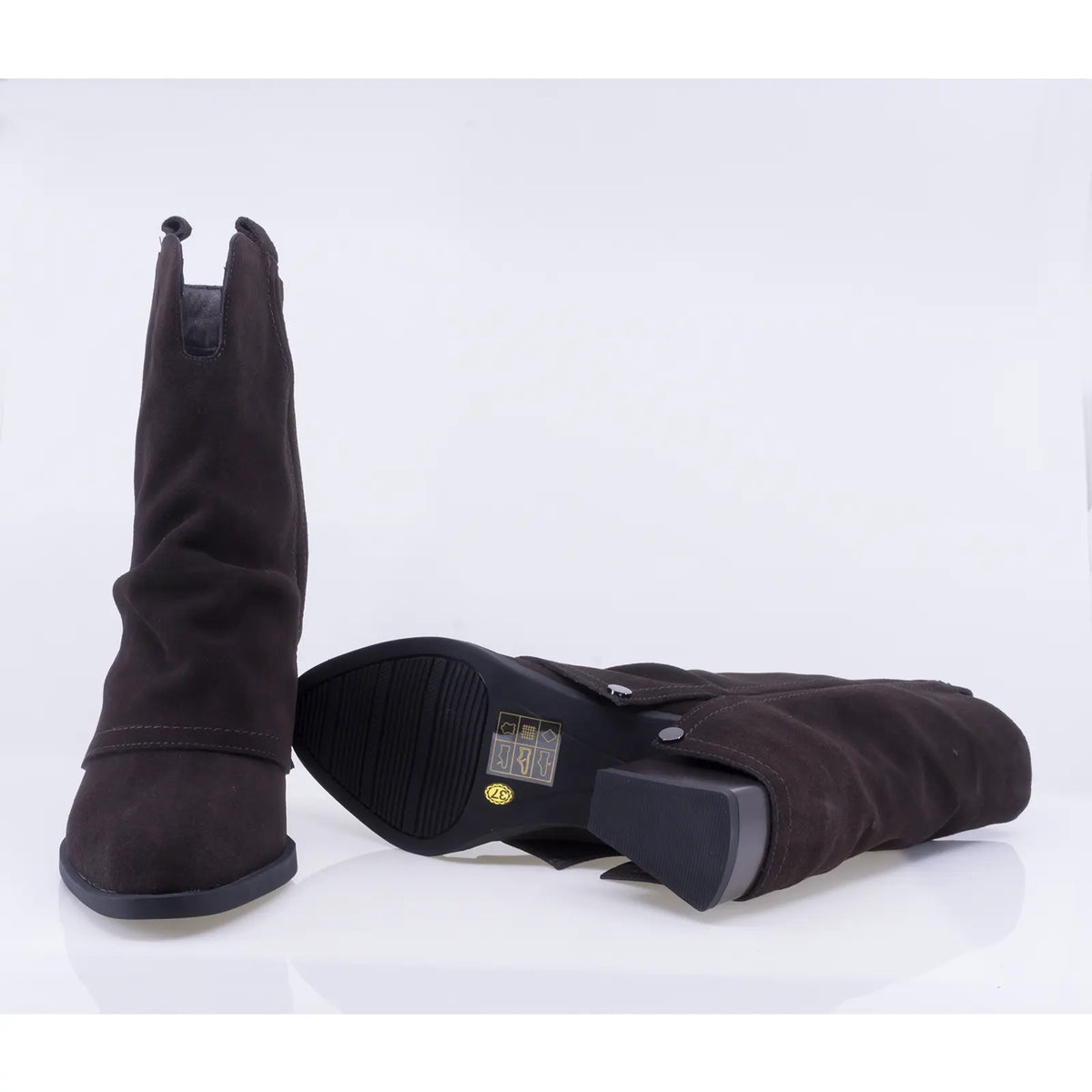 Ghete Dama Casual Anna Viotti Piele Intoarsa D105-8077R-F218-N43 maro