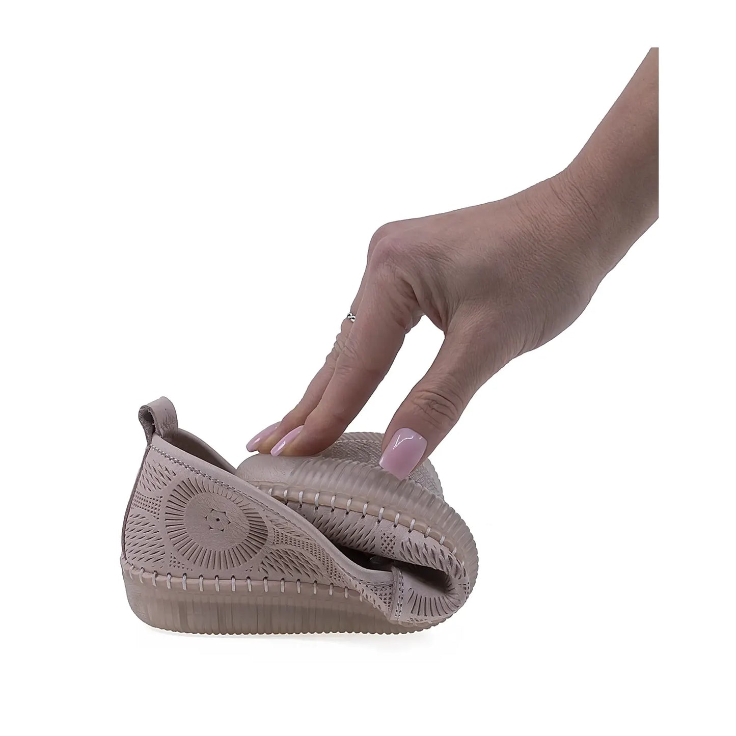 Pantofi Dama Casual Anna Viotti Piele naturala D43-07 pudra