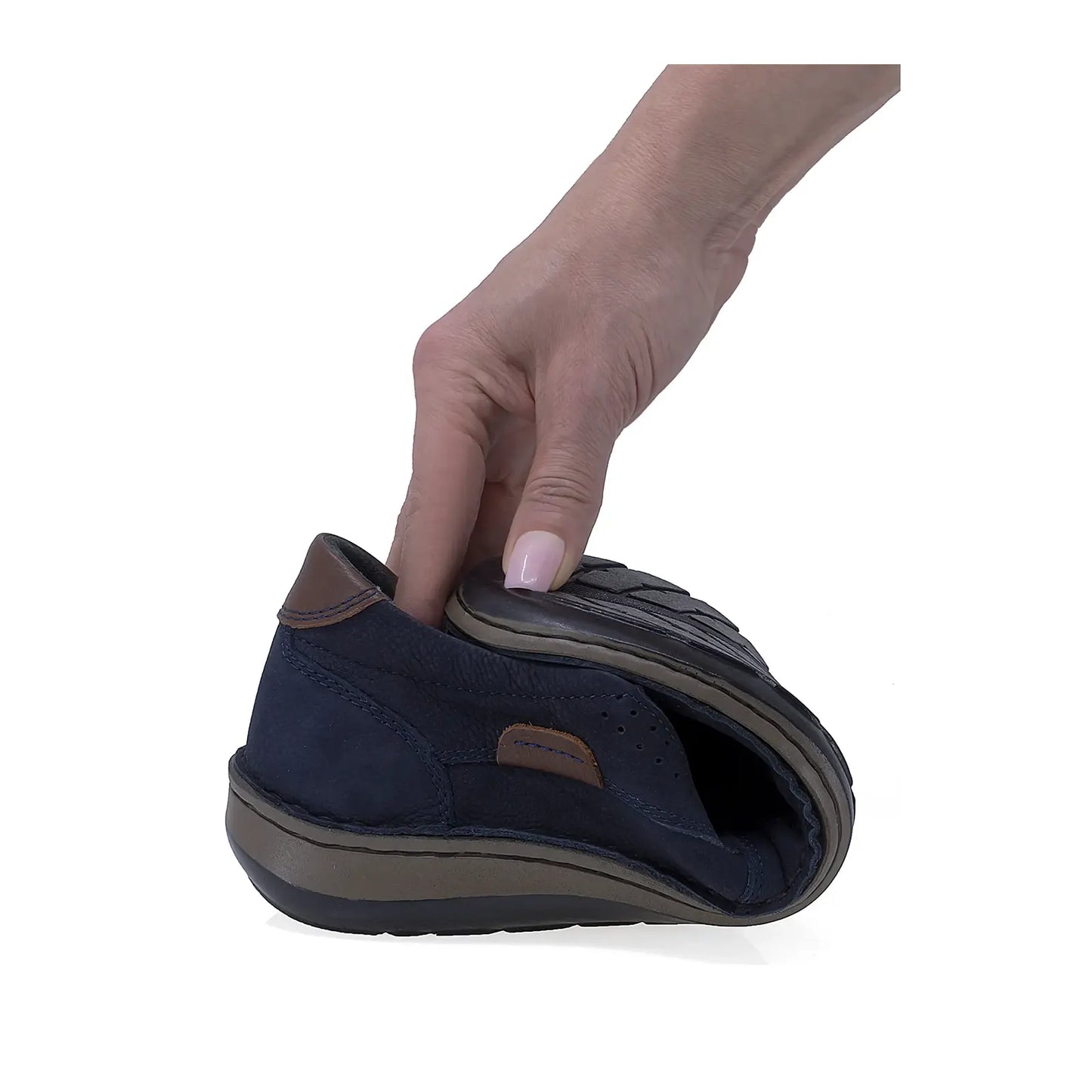 Pantofi barbati casual Goretti piele nabuc B36-9505-1 bleumarin