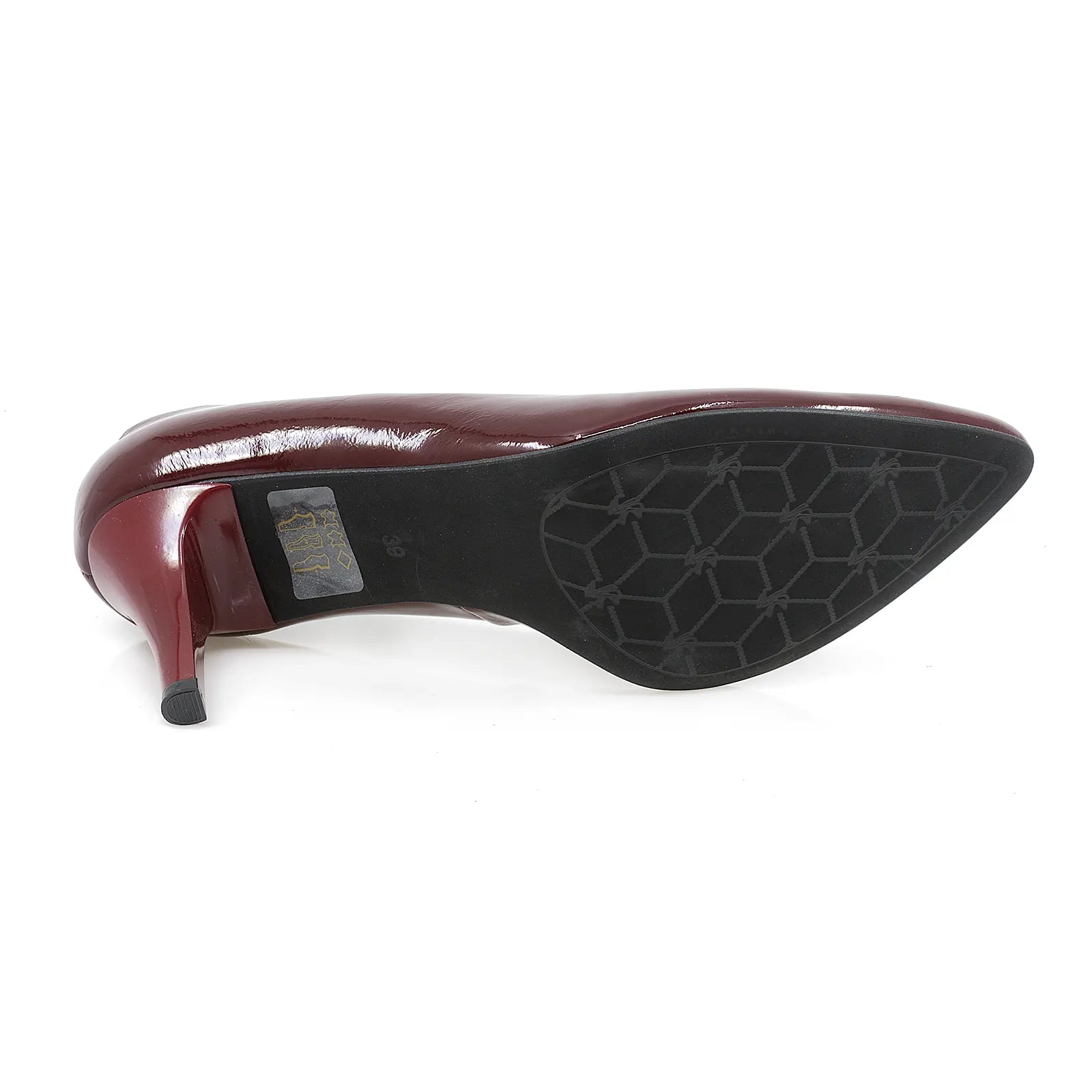 Pantofi dama Anna Viotti din piele lacuita D2207 grena-4