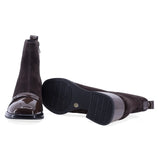 Botine dama elegante Anna Viotti piele intoarsa D106-25526-F3271DK maro