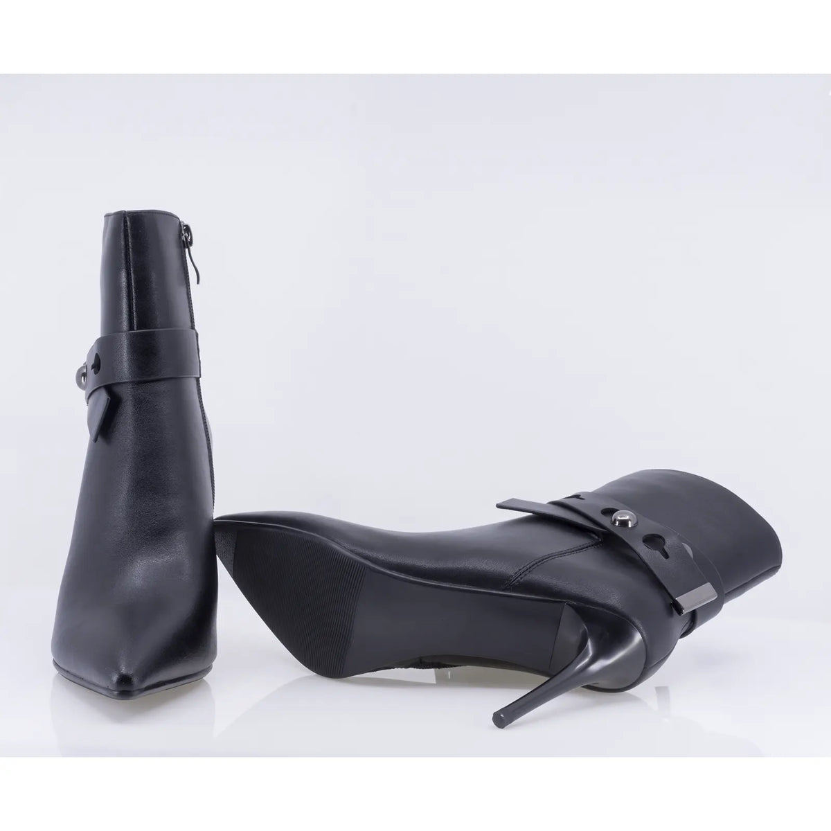 Botine dama elegante Anna Viotti piele naturala D122-ZPW317-N4784-1 negre