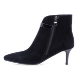 Botine dama elegante Anna Viotti piele intoarsa D106-25521-F3361 negre
